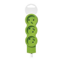 Przedłużacz standard 3x2P+Z, przewód 1,5m (3x1mm2), biało-zielony | 050032 Legrand