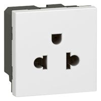 Gniazdo pojedyncze standard EURO-US 2 moduły, białe Mosaic | 077502 Legrand