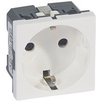 Gniazdo pojedyncze z/u Schuko, zaciski śrubowe, 2 moduły, białe, antybakteryjne 16A 250V, Mosaic | 078702 Legrand