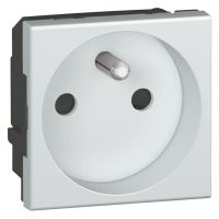 Gniazdo pojedyncze z/u 16A, zaciski automatyczne, aluminium, 2 moduły, Mosaic | 079271 Legrand