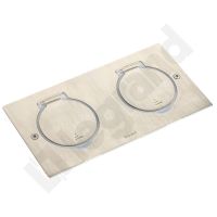Pokrywa gniazda, podwójna, prostokątna, inox | 089702 Legrand