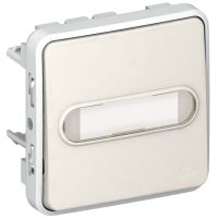 Przycisk podświetlany Przełączny z uchwytem etykiety biały/ecru 10A-250V, PLEXO55, Plexo | 069634 Legrand
