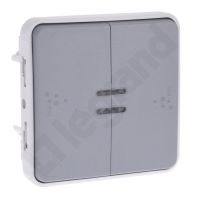 Łącznik schodowy podwójny podświetlany 10AX-250V~ szary, Plexo | 069526 Legrand
