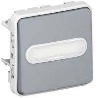 Przycisk podświetlany Przełączny z uchwytem etykiety szary 10A-250V, PLEXO55, Plexo | 069544 Legrand