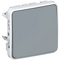 Przycisk 1-biegunowy 10A IP55 szary, Plexo | 069540 Legrand