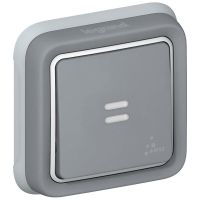 Przycisk podświetlany 10AX IP55 szary komplet podtynkowy, Plexo | 069821 Legrand