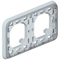 Uchwyt podwójny poziomy do instalacji podtynkowej szary, Plexo | 069683 Legrand