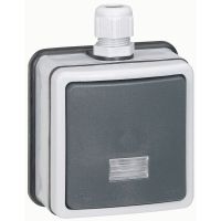 Łącznik schodowy 10AX 250VAC n/t IP66, komplet, szary, Plexo | 090464 Legrand