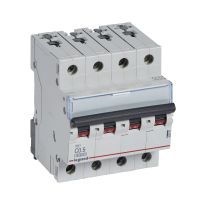 Wyłącznik nadprądowy S314 4P C 0,5A 10000A serii TX3 | 404247 Legrand