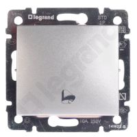 Przycisk 1-biegunowy 10A z symbolem dzwonka, aluminium, Valena | 770216 Legrand
