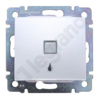 Przycisk 1-biegunowy 10A, z symbolem lampy, podświetlany, aluminium, Valena | 770113 Legrand