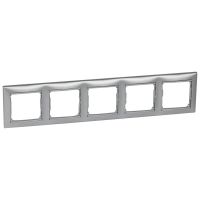 Ramka pięciokrotna pozioma, aluminium, Valena | 770155 Legrand