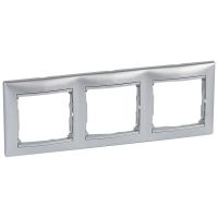 Ramka potrójna pozioma, aluminium, Valena | 770153 Legrand