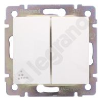 Łącznik schodowy podwójny IP44, biały, Valena | 770098 Legrand