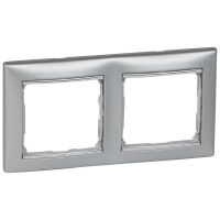 Ramka podwójna pozioma, aluminium/srebro, Valena | 770352 Legrand