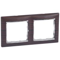 Ramka podwójna pozioma, wenge/srebro, Valena | 770372 Legrand