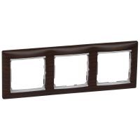Ramka potrójna pozioma, wenge/srebro, Valena | 770373 Legrand
