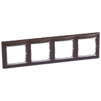 Ramka poczwórna pozioma, wenge/srebro, Valena | 770374 Legrand