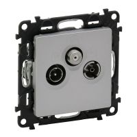 Gniazdo antenowe TV-RD-SAT, końcowe 1,5dB, aluminium, Valena Life | 753352 Legrand