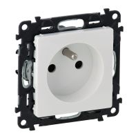 Gniazdo pojedyncze z/u 16A, zaciski sprężynowe, białe, Valena Life | 753181 Legrand