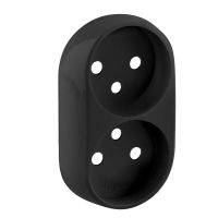 Plakietka gniazda podwójnego z/u do ramek, czarna, Valena Allure | 753998 Legrand