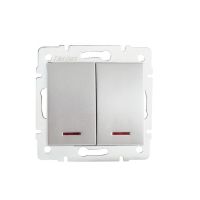 Łącznik zwierny podwójny LED LOGI 02-1023-143, srebrny | 25189 Kanlux