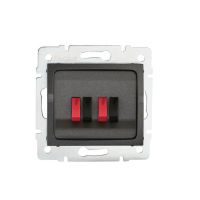 Gniazdo głośnikowe podwójne LOGI 02-1820-041, grafit | 25292 Kanlux