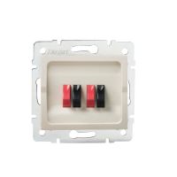 Gniazdo głośnikowe podwójne LOGI 02-1820-003, kremowe | 25174 Kanlux