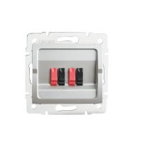 Gniazdo głośnikowe podwójne LOGI 02-1820-043, srebrne | 25233 Kanlux