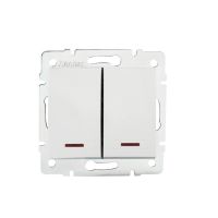 Łącznik dwugrupowy świecznikowy z LED DOMO 01-1120-202, biały | 24724 Kanlux