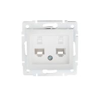 Gniazdo komputerowe podwójne niezależne (2xRJ45Cat 6 Jack) DOMO 01-1420-002, białe | 24756 Kanlux