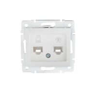 Gniazdo komputerowo-telefoniczne (RJ45 Cat 6+RJ11) DOMO 01-1440-002, białe | 24758 Kanlux