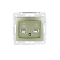 Gniazdo komputerowe podwójne niezależne (2xRJ45Cat 6 Jack) DOMO 01-1430-050, szare | 25052 Kanlux