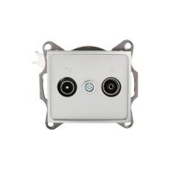 Gniazdo R-TV przelotowe DOMO 01-1320-043, srebrne | 24863 Kanlux