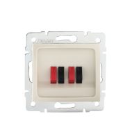 Gniazdo głośnikowe podwójne DOMO 01-1820-003, kremowe | 24819 Kanlux