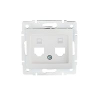 Adapter gniazdo komputerowe podwójne niezależne (2xRJ45 Jack), bez gniazda DOMO 01-1419-002, biały | 25930 Kanlux