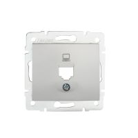Adapter gniazdo komputerowe pojedyncze (RJ45Ca Jack), bez gniazda DOMO 01-1399-043, srebrny | 25922 Kanlux