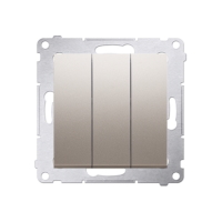 Przycisk potrójny z podświetleniem LED (moduł) 10AX, 250V, szybkozłącza, złoty mat DP31L.01/44 | DP31L.01/44 Kontakt Simon