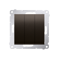 Przycisk potrójny z podświetleniem LED (moduł) 10AX, 250V, szybkozłącza, brąz mat DP31L.01/46 | DP31L.01/46 Kontakt Simon