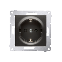 Gniazdo Schuko z przesłonami (moduł) 16A, 250V, szybkozłącza, antracyt DGSz1CZ.01/48 Simon 54 | DGSz1CZ.01/48 Kontakt Simon
