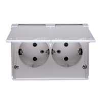 Gniazdo podwójne Schuko n/t bryzgoszczelne IP44 16A, 250V, zaciski śrubowe, srebrny mat EGSZ2NZB/43 | EGSZ2NZB/43 Kontakt Simon