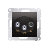 Gniazdo antenowe satelitarne podwójne SAT-SAT-RTV (moduł) antracyt DASK2.01/48 Simon 54 | DASK2.01/48 Kontakt Simon