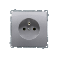Gniazdo wtyczkowe z/u (moduł) 16A, 250V, szybkozłącza, stal inox BMGZ1C.01/21 Simon Basic | BMGZ1C.01/21 Kontakt Simon