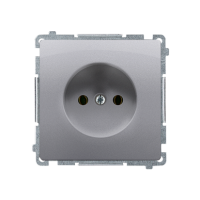 Gniazdo wtyczkowe b/u (moduł) 16A, 250V, zaciski śrubowe, stal inox BMG1.01/21 Simon Basic | BMG1.01/21 Kontakt Simon