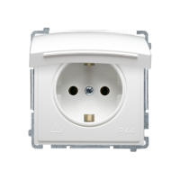 Gniazdo wtyczkowe Schuko do wersji IP44 z przesłonami (moduł) 16A, 250V, zaciski śrubowe, białe | BMGSZ1BZ.01/11 Kontakt Simon