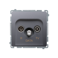 Gniazdo antenowe R-TV-DATA (moduł). 1x wejście: 5–862 MHz, stal inox BMAD.01/21 Simon Basic | BMAD.01/21 Kontakt Simon