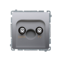 Gniazdo antenowe TV-DATA (moduł) 1x wejście: 5–1000 MHz, srebrny mat BMAD1.01/43 Simon Basic | BMAD1.01/43 Kontakt Simon