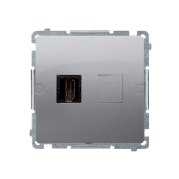 Gniazdo HDMI pojedyncze (moduł), srebrny mat BMGHDMI.01/43 Simon Basic | BMGHDMI.01/43 Kontakt Simon