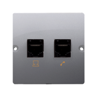 Gniazdo komputerowe RJ45 kat.5e + telefoniczne RJ11 (moduł), stal inox BMF5T.02/21 Simon Basic | BMF5T.02/21 Kontakt Simon