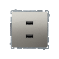 Ładowarka 2 x USB (moduł), 2.1 A, 5V DC, 230V, satynowy BMC2USB.01/29 Simon Basic | BMC2USB.01/29 Kontakt Simon
